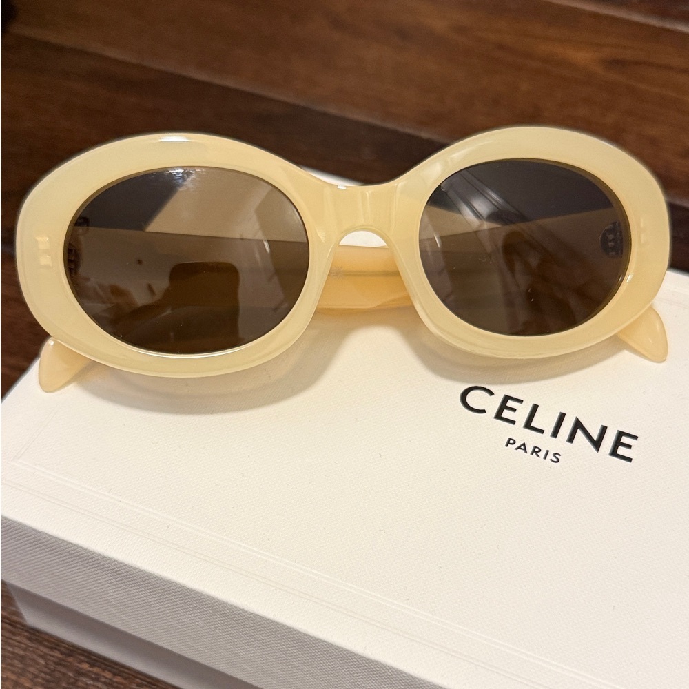 Celine Pale Yellow Oval Sunglasses